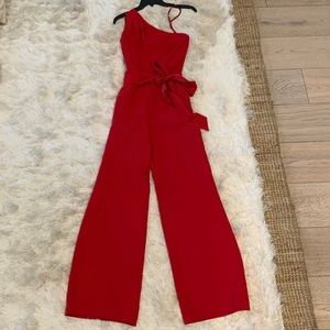 Tahari Other - One shoulder jumpsuit with sash belt. Really cute! Tahari Other - One shoulder jumpsuit with sash belt. Really cute!